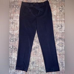 Ann Taylor High Rise Eva Double Knit Ankle Pants (navy blue size 4)